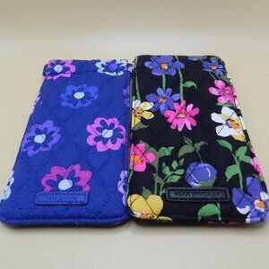 Set of 2 Vera Bradley Ellie and Wildflower Patterns Sunglasses Sleeves